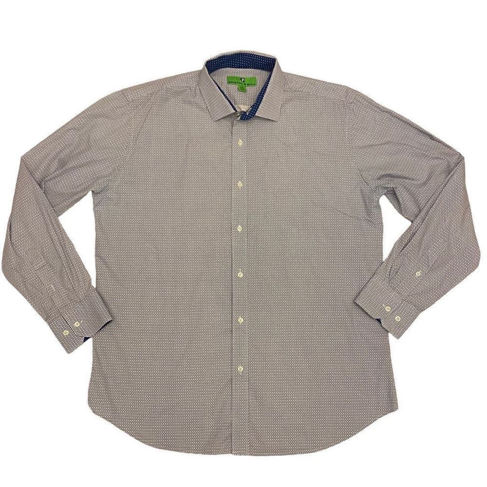 Bristol‎ & Bull Blue and White Cotton Long Sleeve Button Down Shirt Size L